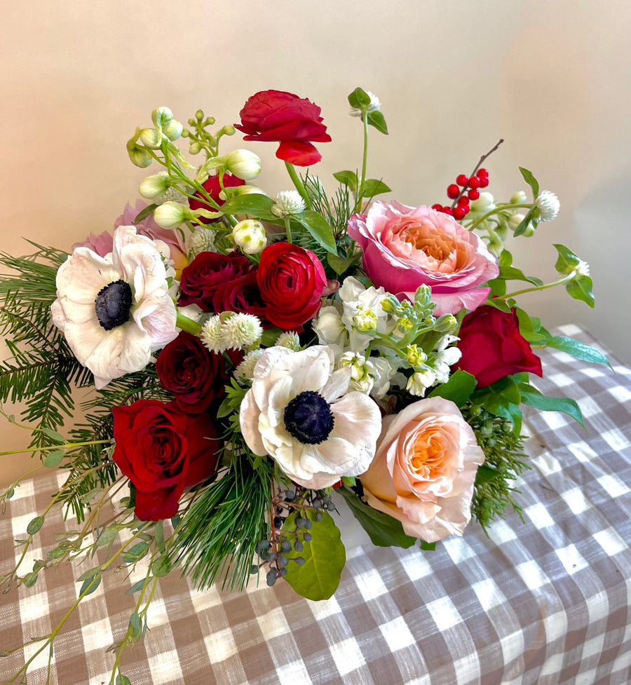 Winter White Garden Style Flower Arrangements